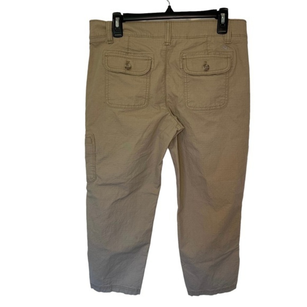 Eddie Bauer Size 8 Cropped Cargo Pants Khaki Ripstop Cotton Outdoor - Picture 2 of 6